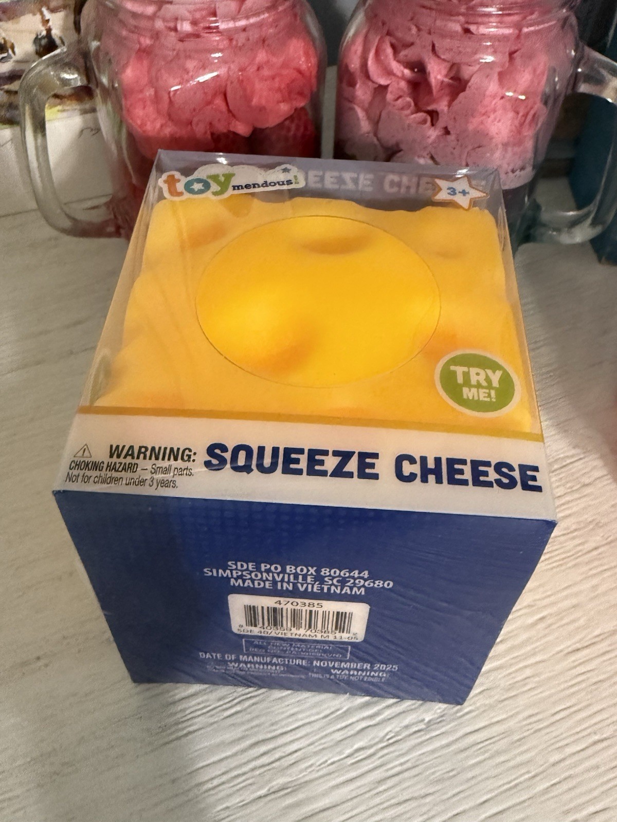 Cheese Large Squishy Block Toy Stress Relief Fun From Toy Mendous SEALED New