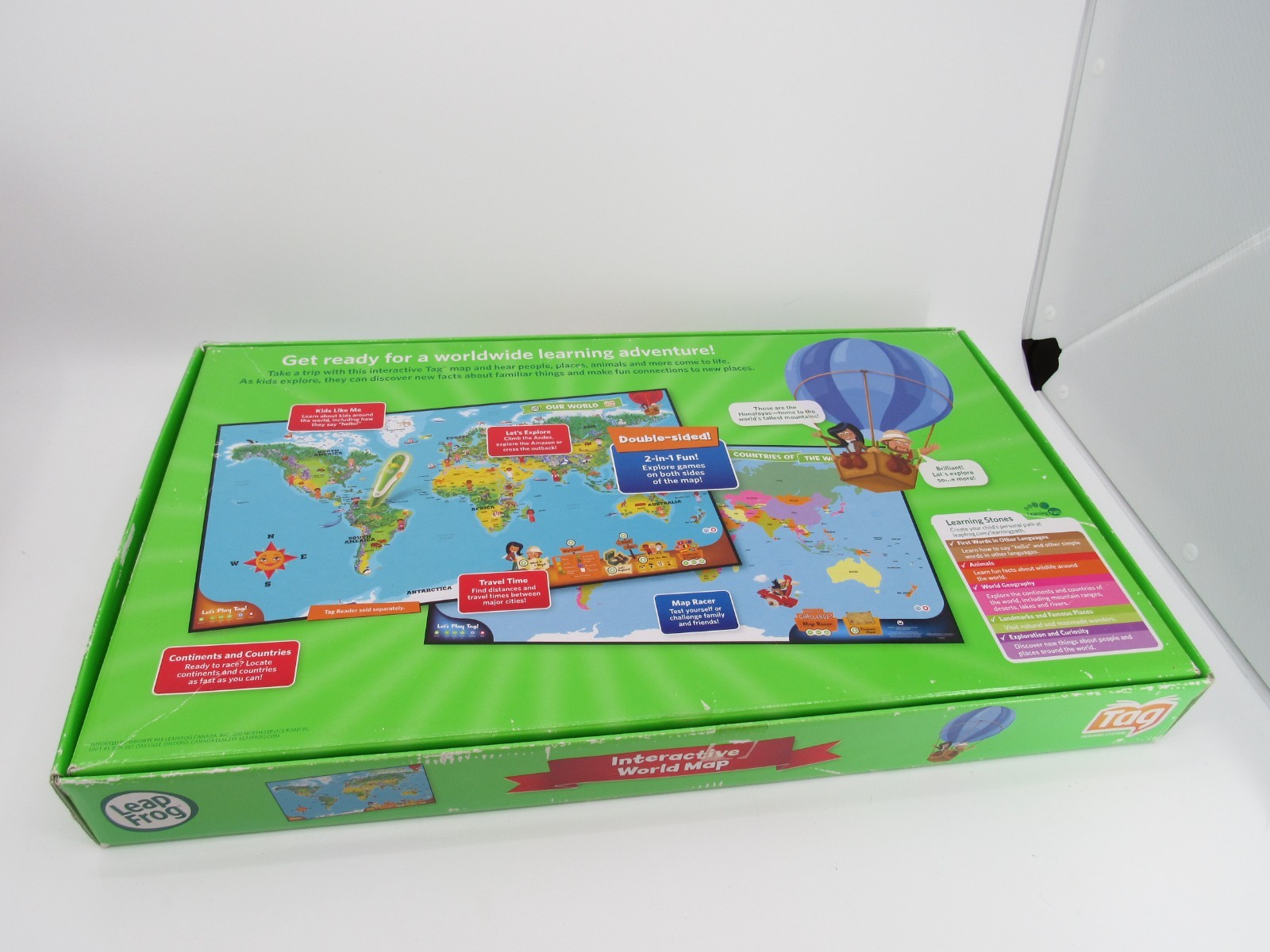 Leap Frog Interactive World Map 2 Sided Tag Read System Pen Included