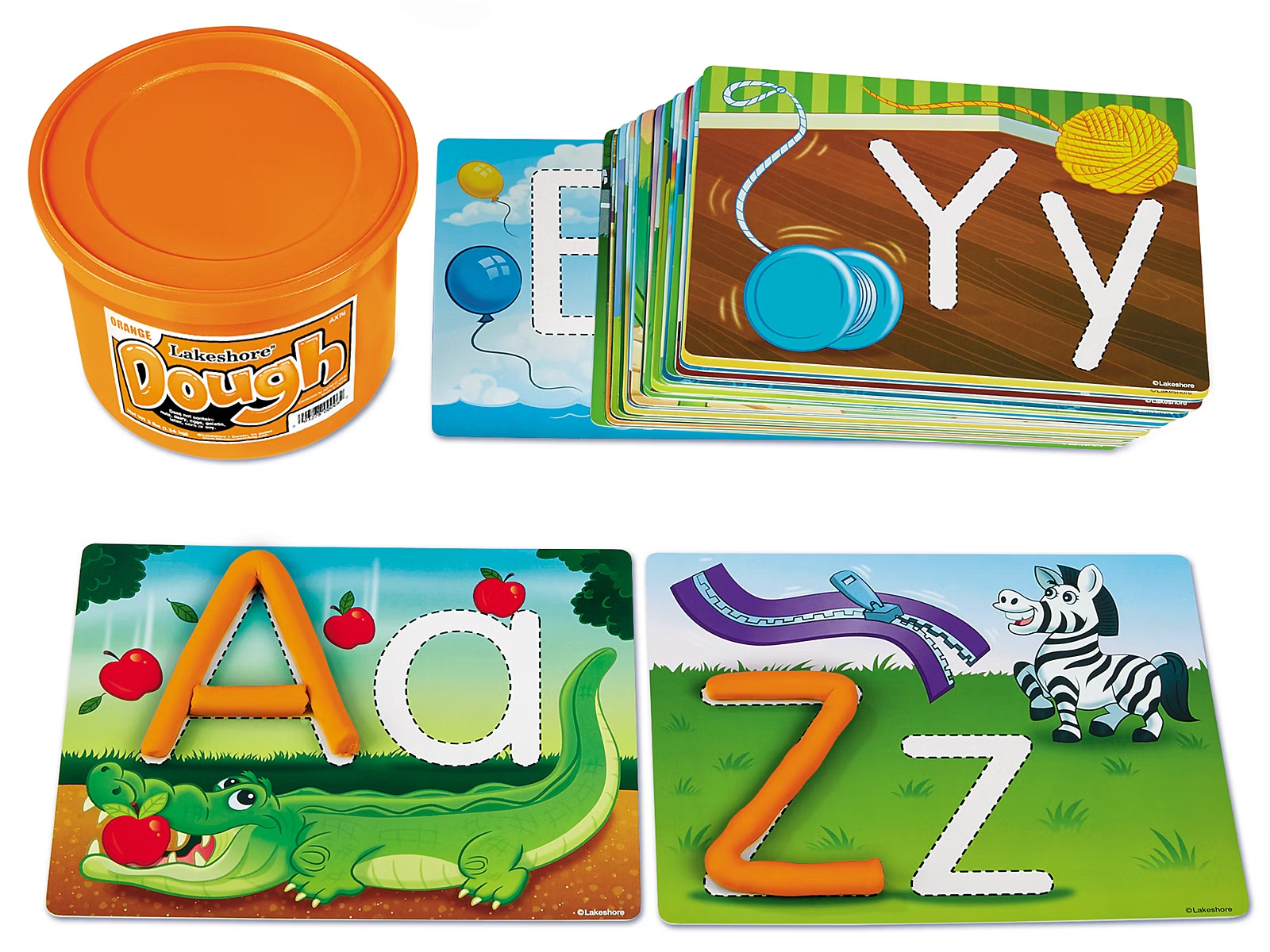 NEW SEALED Lakeshore Kids Learn Alphabet Dough Mats Set of 26 Ages 2+
