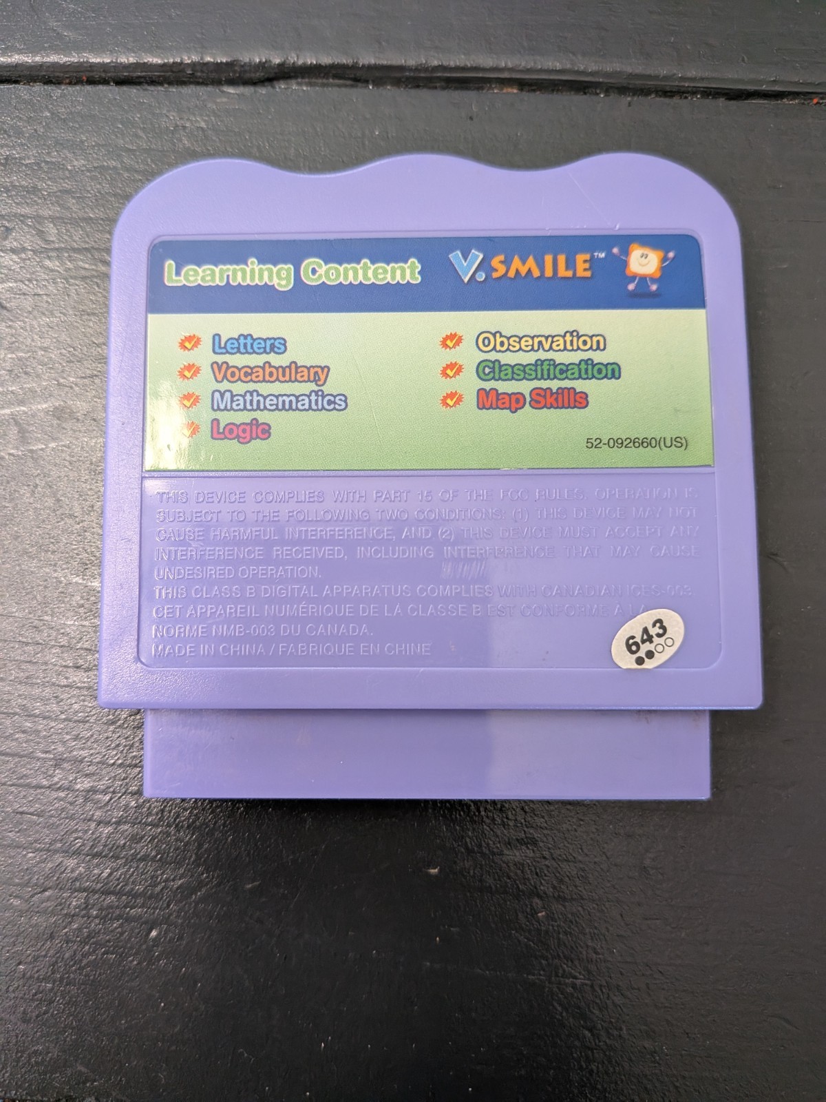 VTech VSmile learning system Disney Pixar Cars Cartridge Game tested &works well