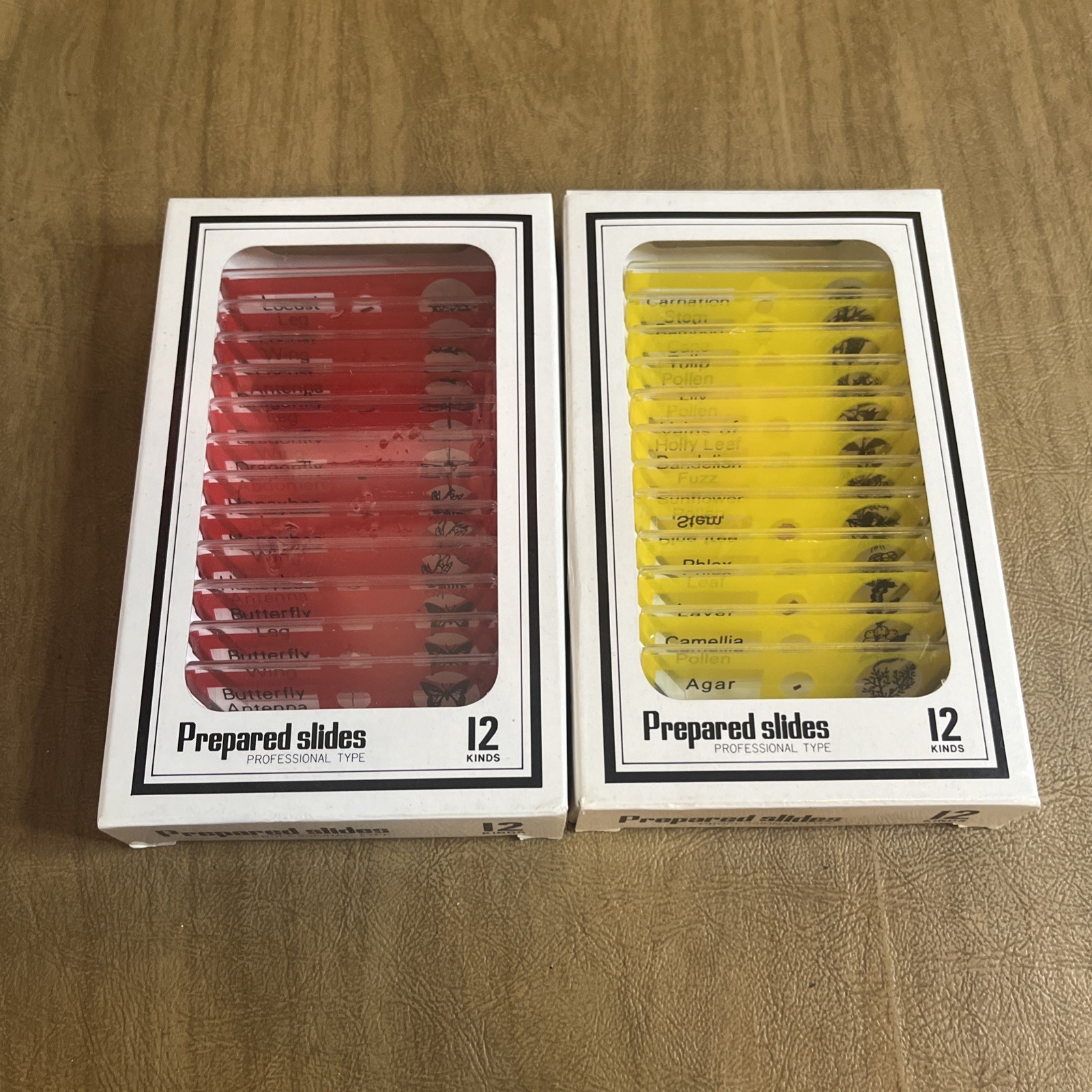 Prepared Microscope Slides 24 Professional Type Insect & Plant Parts