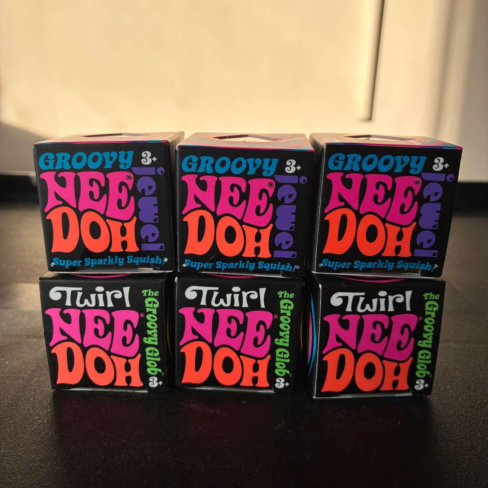 NeeDoh Schylling Bundle Lot 11 Nice Cube, Groovy, Twirl Mini Squishy Fidget New