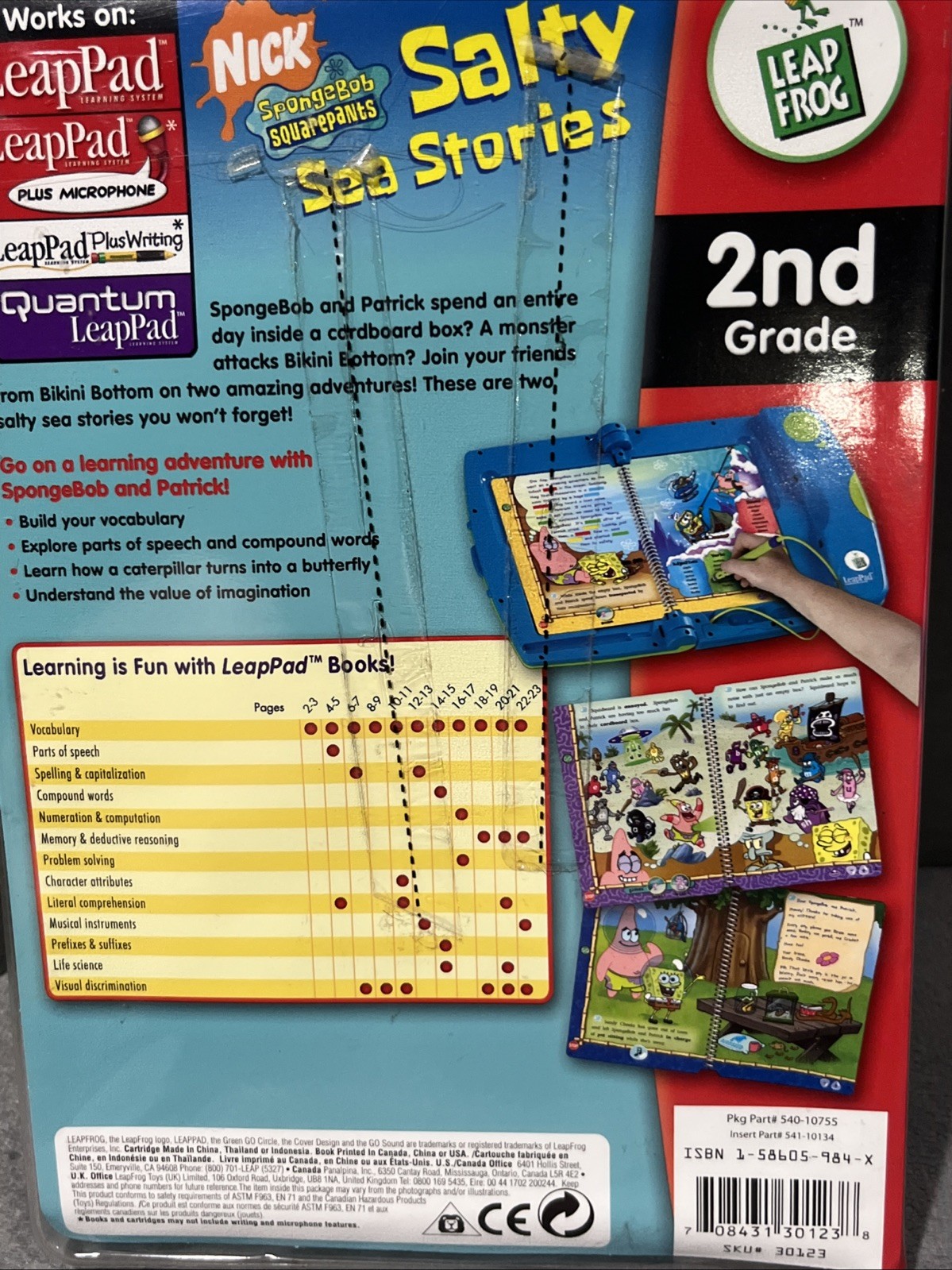 Leap Frog LeapPad Learning System SpongeBob Squarepants Salty Sea Stories Book