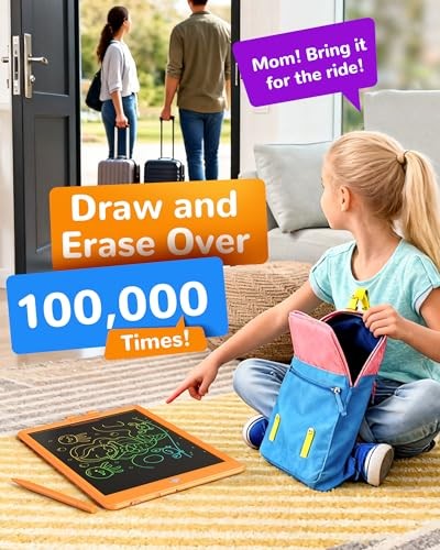 LCD Writing Tablet, 10 Inch Colorful Doodle Board Drawing Tablet, 10in Orange