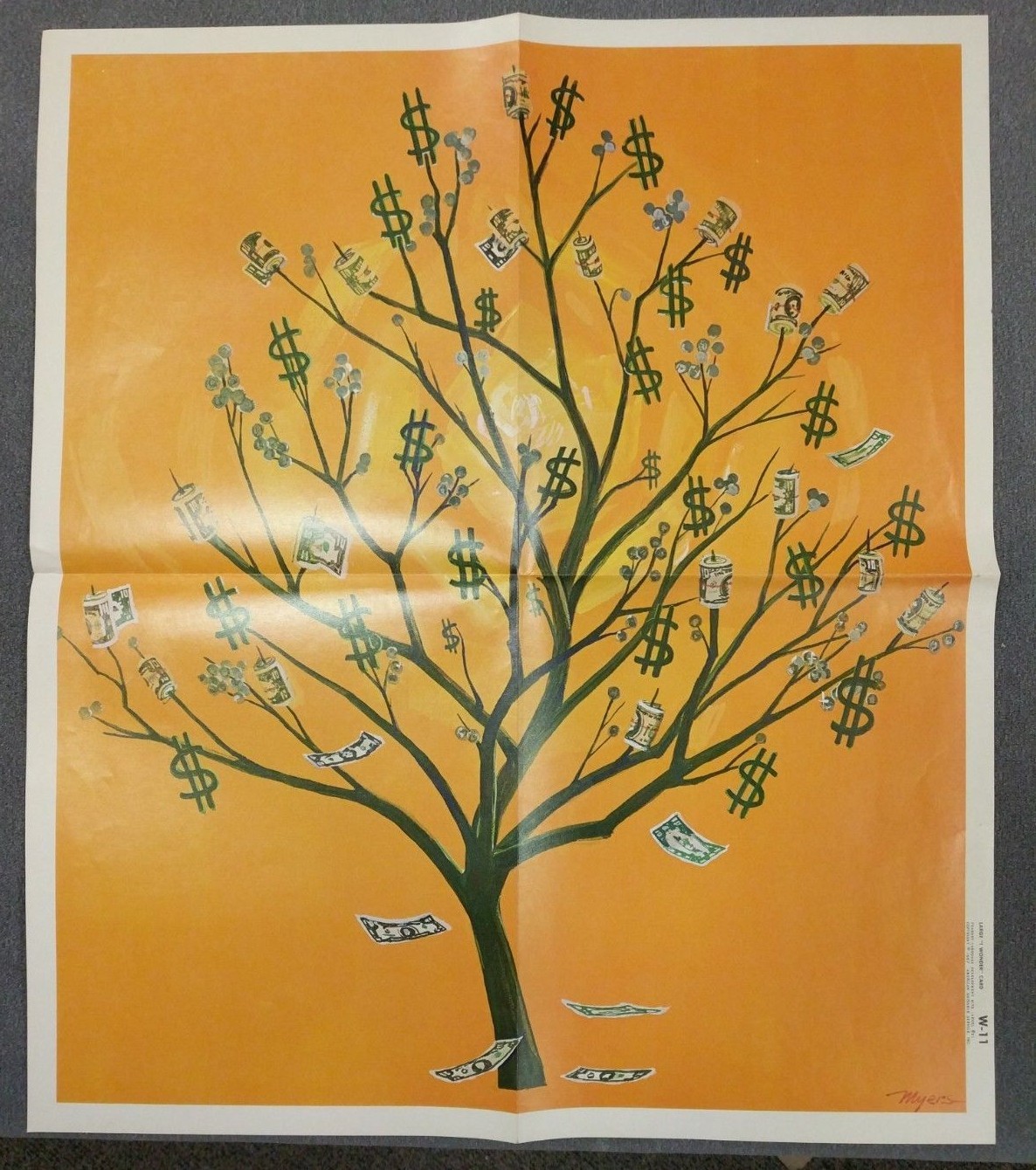 Peabody Myers Vintage Original Money Tree And Art 1967 School 2 Poster Lot #2