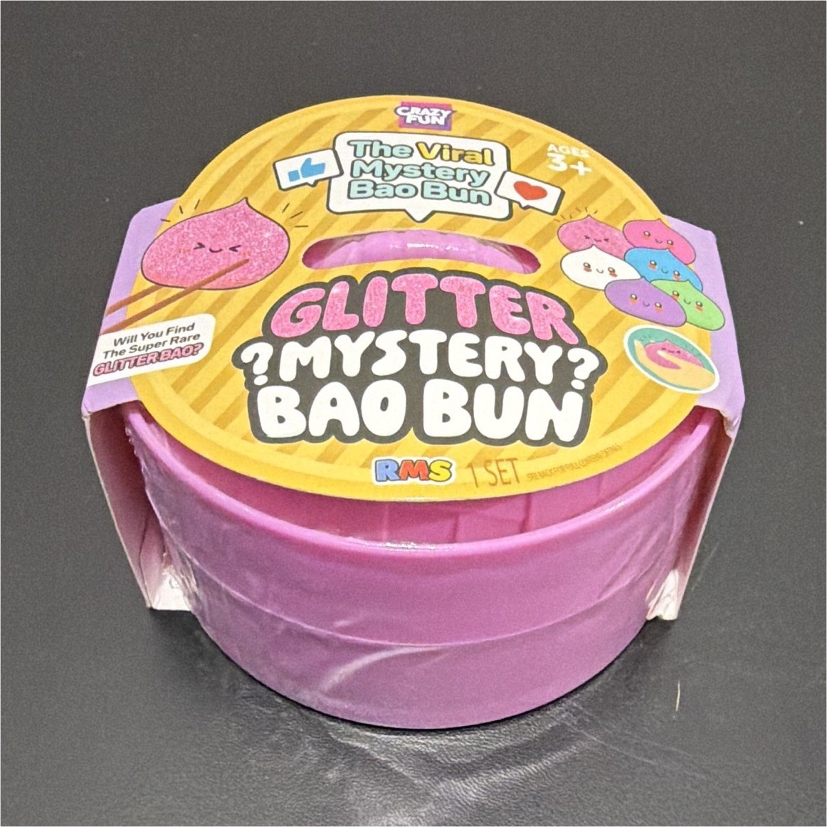 Crazy Fun Bao Bun Tactile Sensory Toy Glitter Mystery Bao Bun Ages 3-5