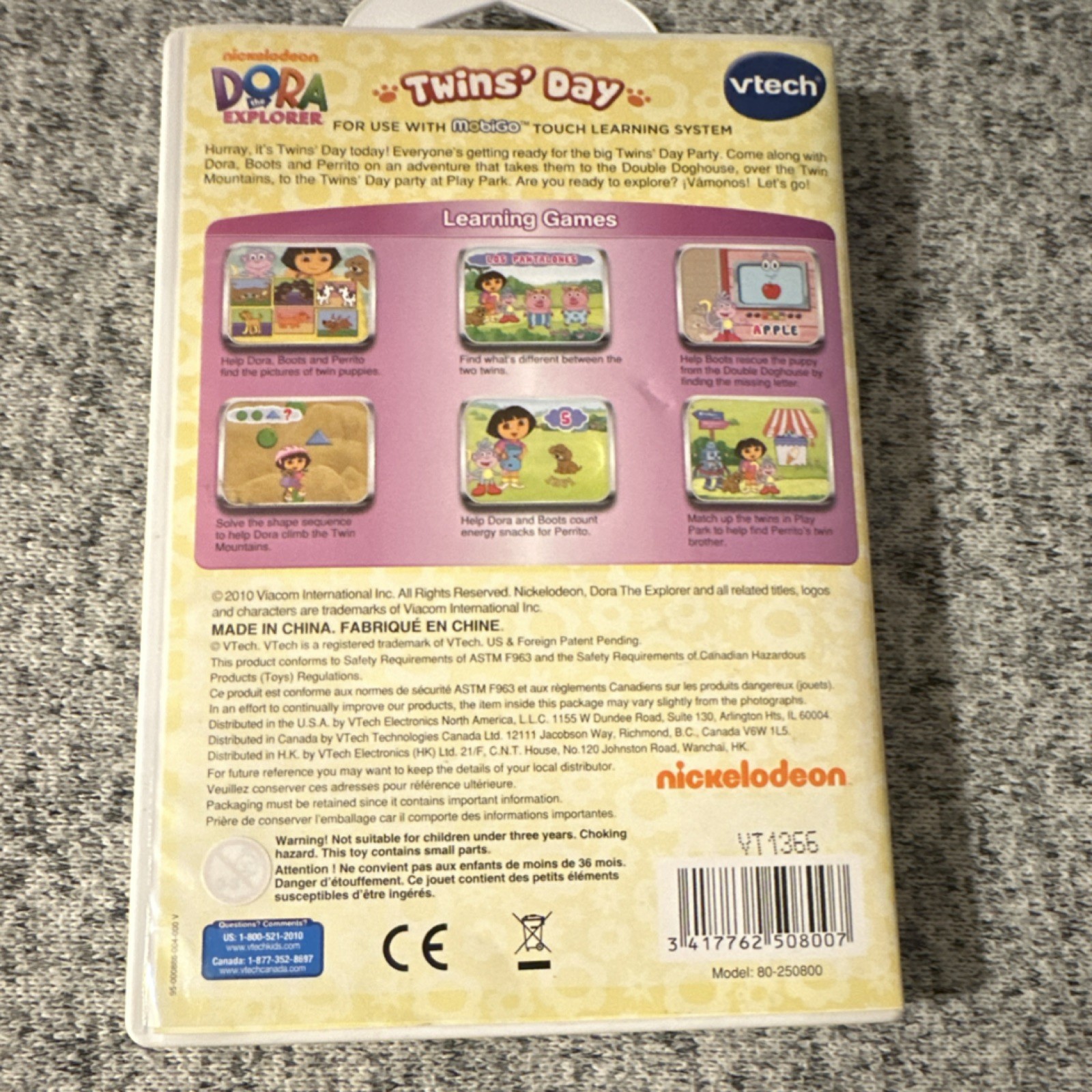 VTech MobiGo Dora the Explorer Twins’ Day Foreign Language Game Ages 3-5