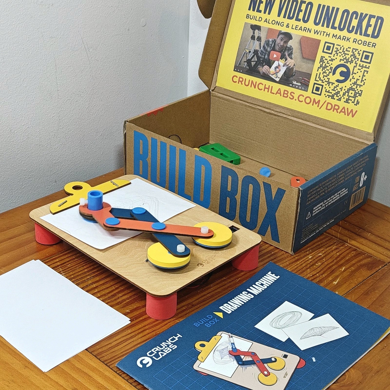 DRAWING MACHINE Crunch Labs by Mark Rober STEM Build Box – Built Test (No Pen)