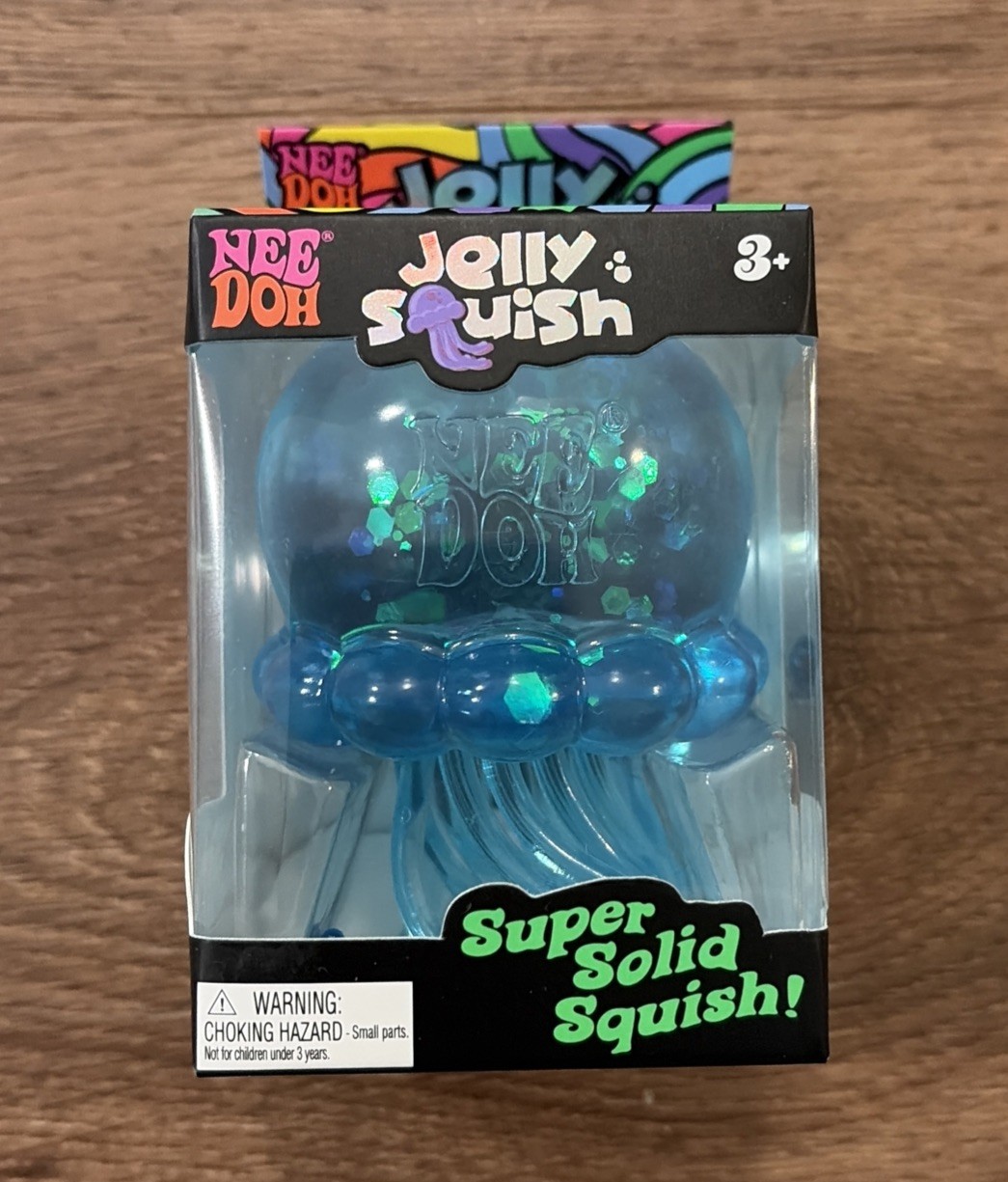 NeeDoh Blue JELLY SQUISH Sparkle Jellyfish Squishy Nee Doh 100% Authentic