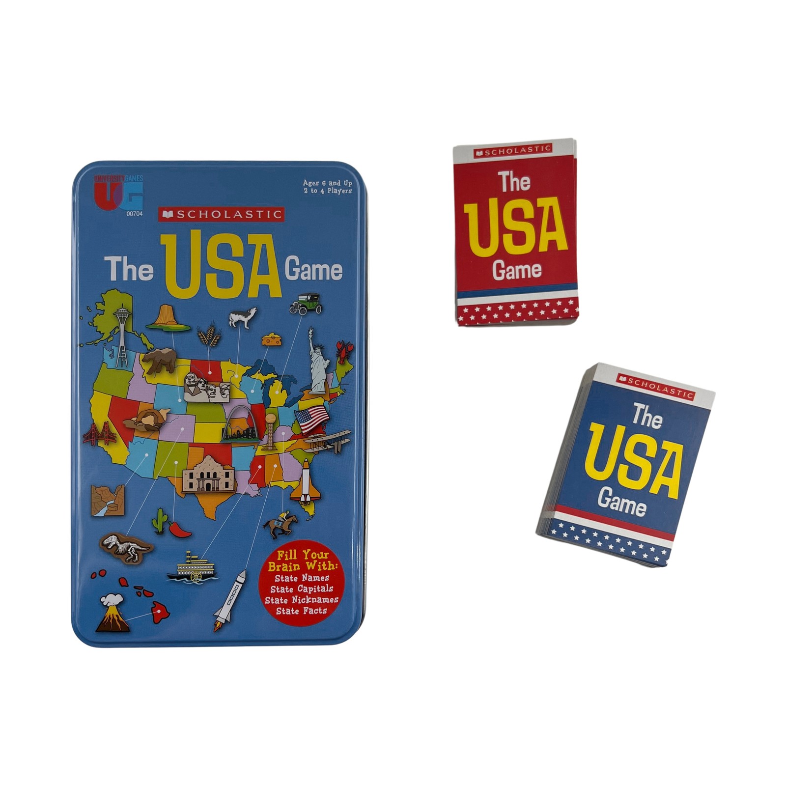 New – University Games Scholastic – The USA Game in a Tin – Ages 6+