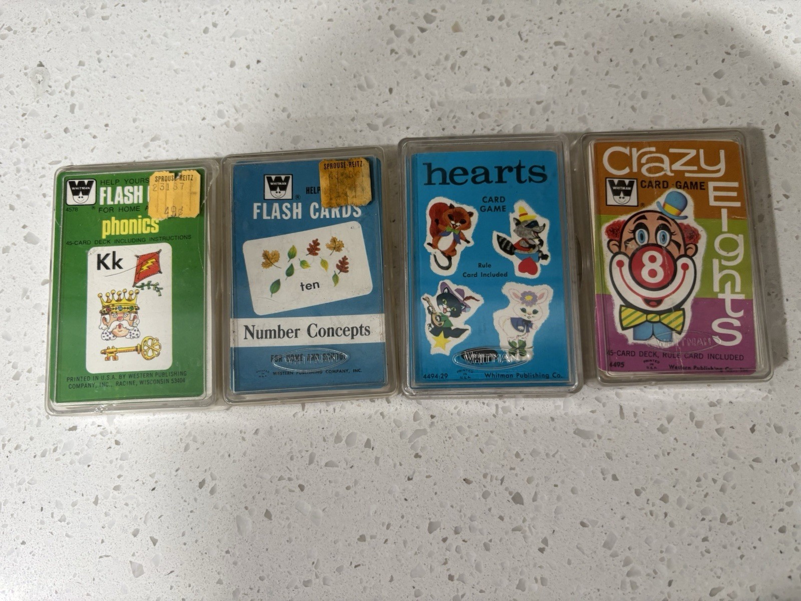 Vintage Whitman Phonics Flashcards & Card Games w/ Plastic Cases