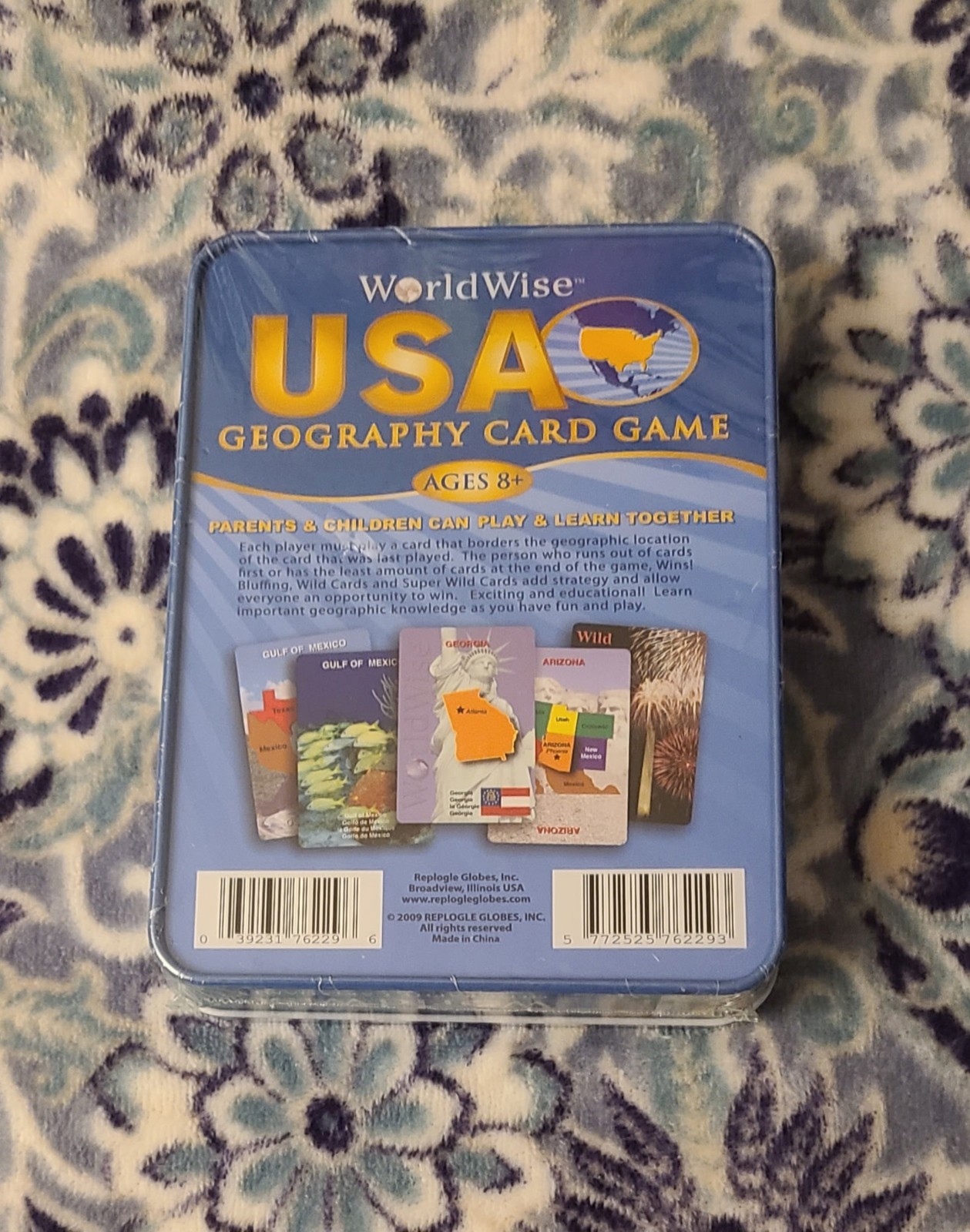 “World Wise USA Geography Card Game” America US Edition Tin Case 8+ New 2009