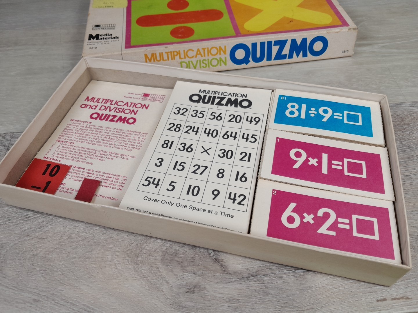 Quizmo Addition Subtraction Game 1985 Educational Lotto Game Up to 40 Players