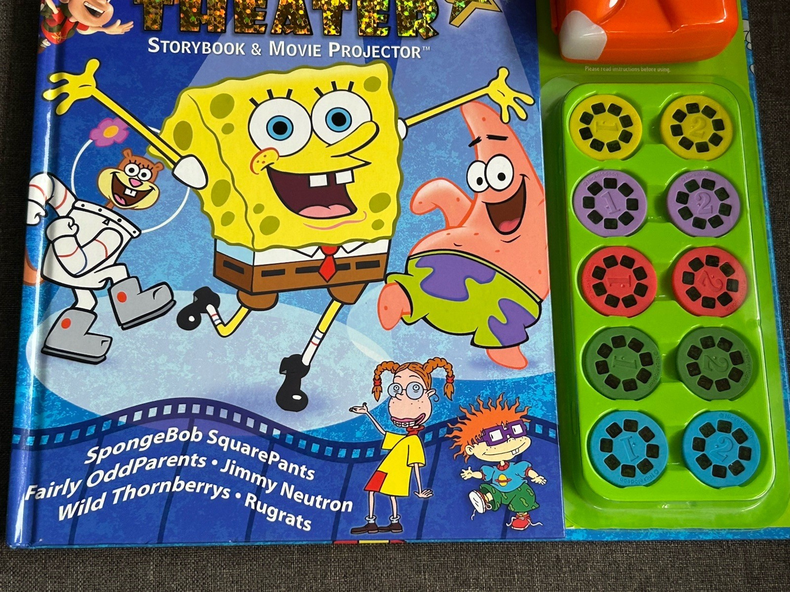 Nickelodeon MOVIE THEATER SpongeBob StoryBook & Movie Projector • NEW