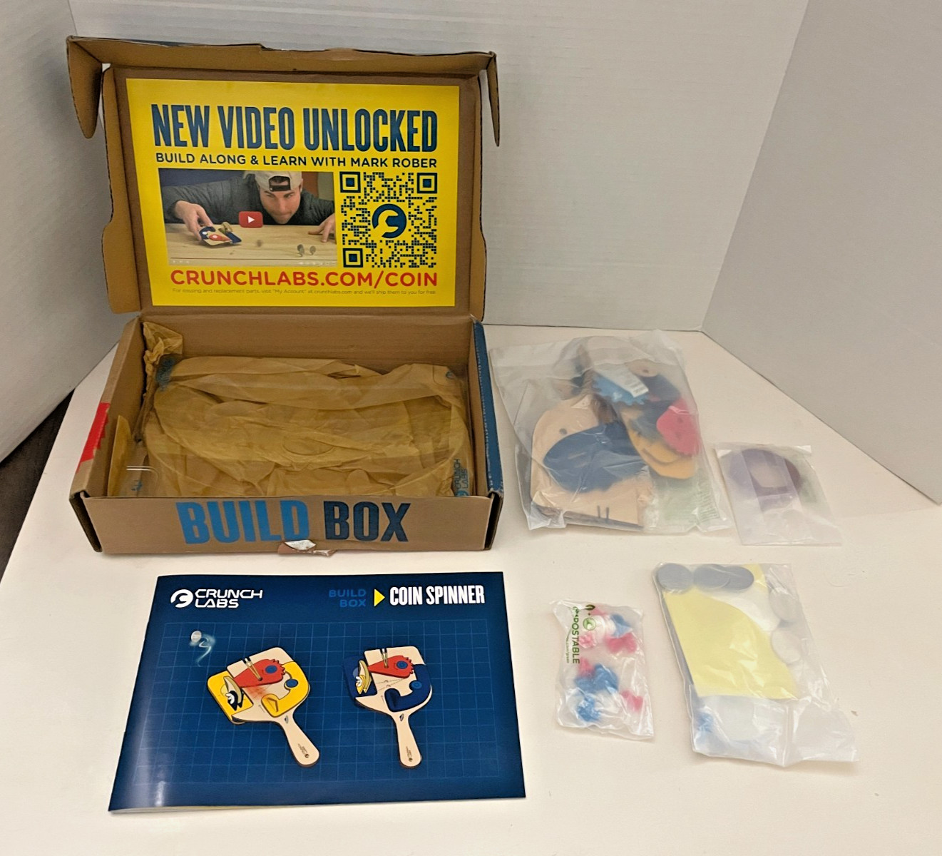 -Open Box- Crunch Labs By Mark Rober Coin Spinner Build Box