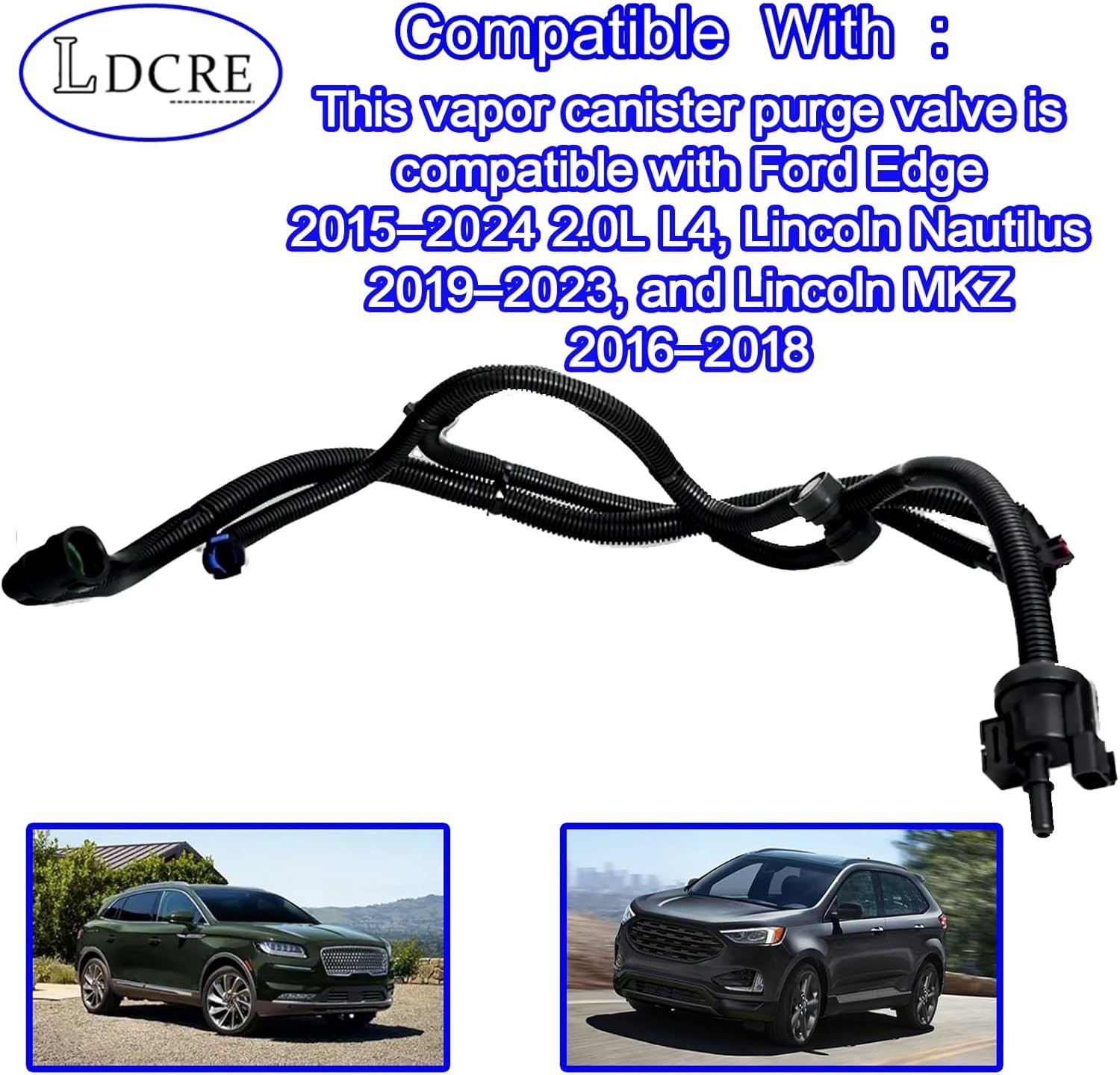 Vapor Canister Purge Valve for Ford Edge 2.0L 2015–2024, Lincoln Nautilus 2019–2