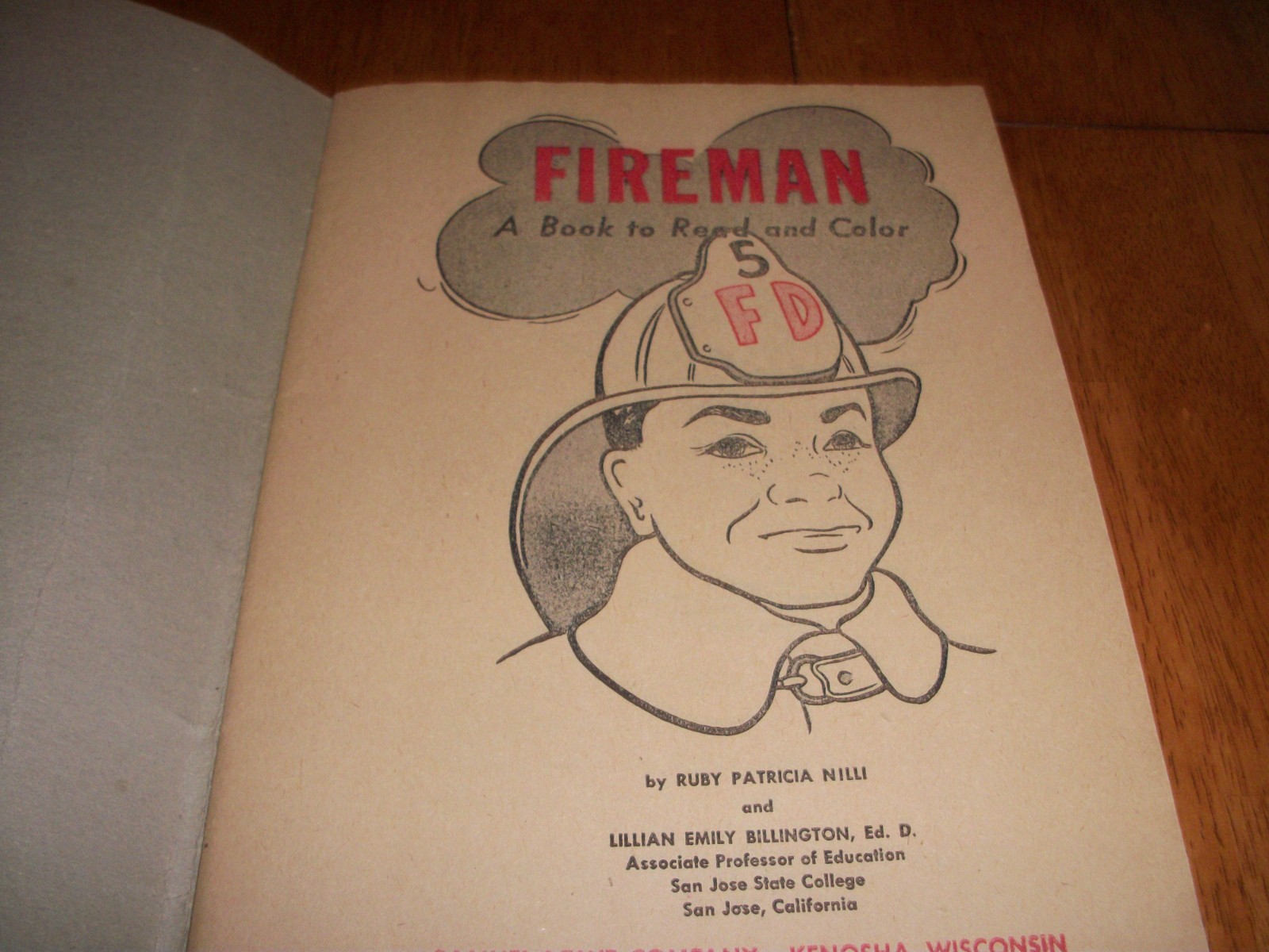 Vintage 1950 Samuel Lowe Fireman Safety Coloring Book~Unused
