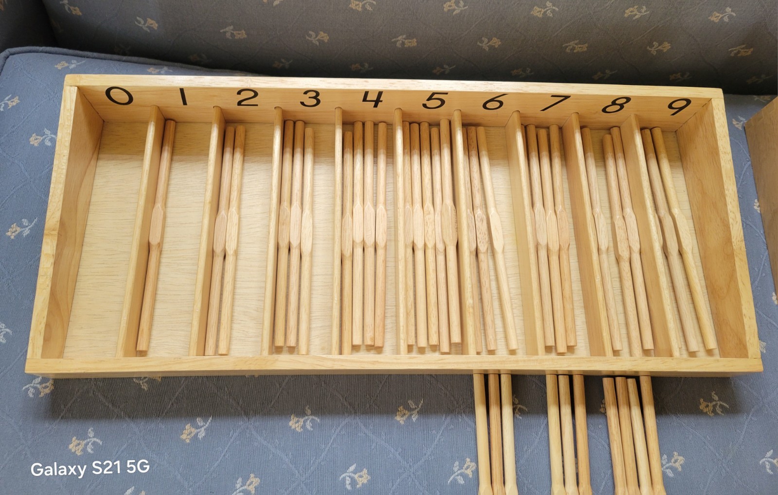 Montessori Numbered Spindle Box 1-9 with 39 Spindles #Math# Educational Tool
