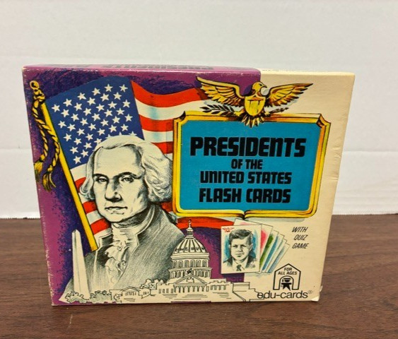 Vtg 1975 Presidents of the United States Flash Cards With Quiz Game Edu-Cards