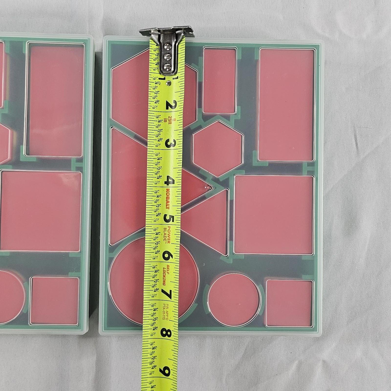 Vintage Attribute Blocks Plastic In Tray Sets Of Shapes Colors Taiwan Made READ⬇