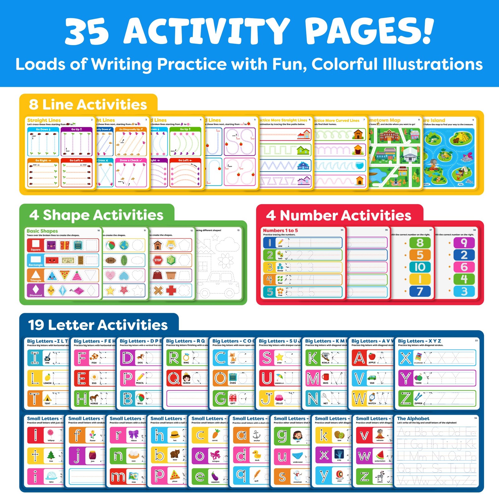Preschool Learning Activities – Tracing Books for Kids Ages 3-5 – Toddler Han…