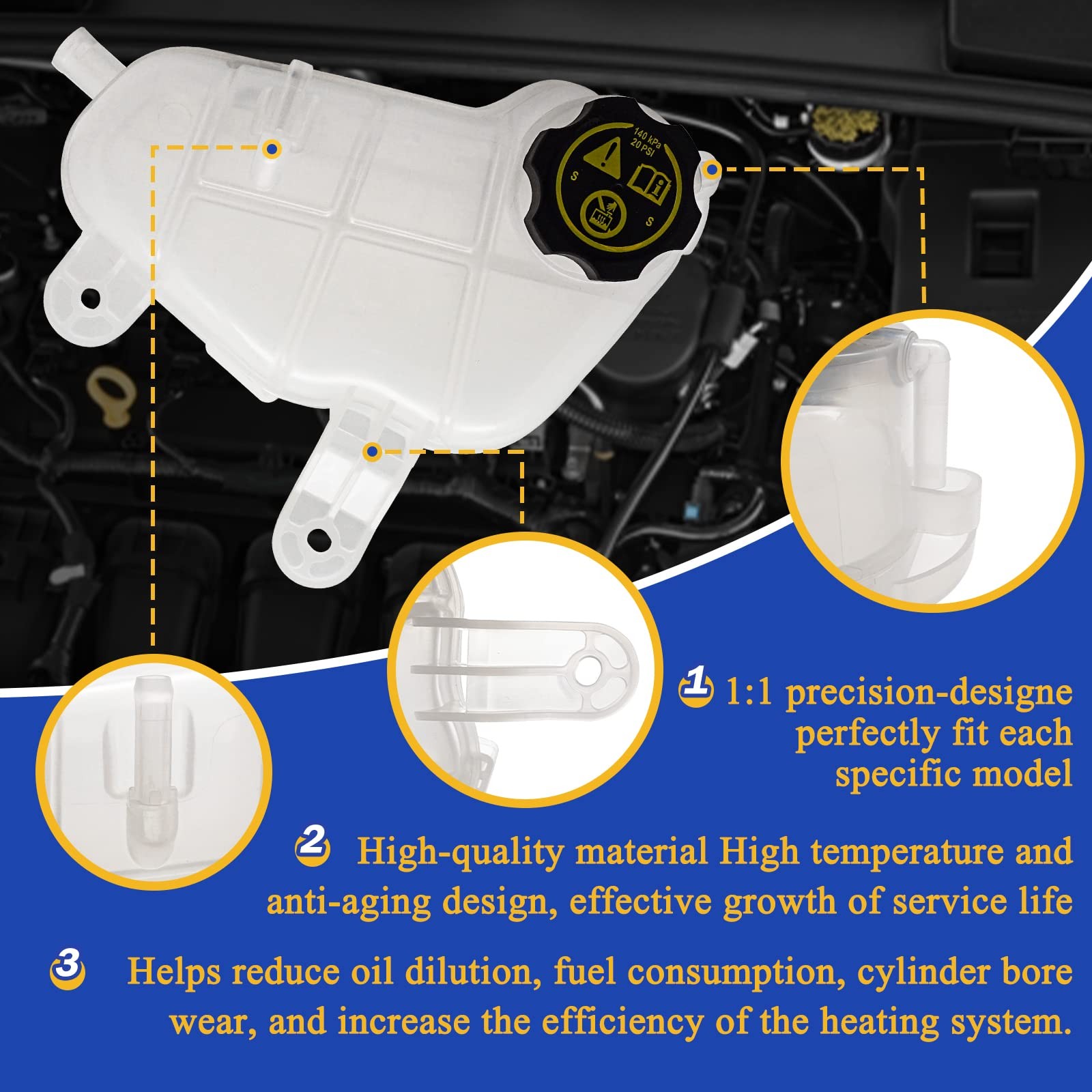 X4XZ Front Engine Coolant Reservoir Radiator Expansion Tank for Chevrolet…