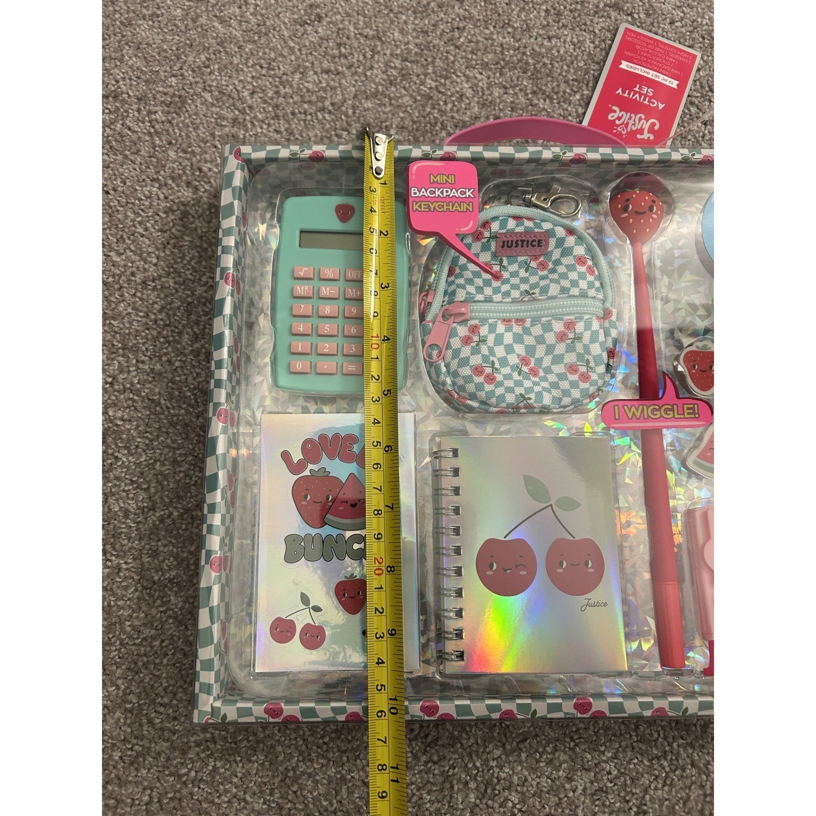 Justice Activity Set Girls OS Teal Pink New 12pc Mini Backpack Stationery Kit