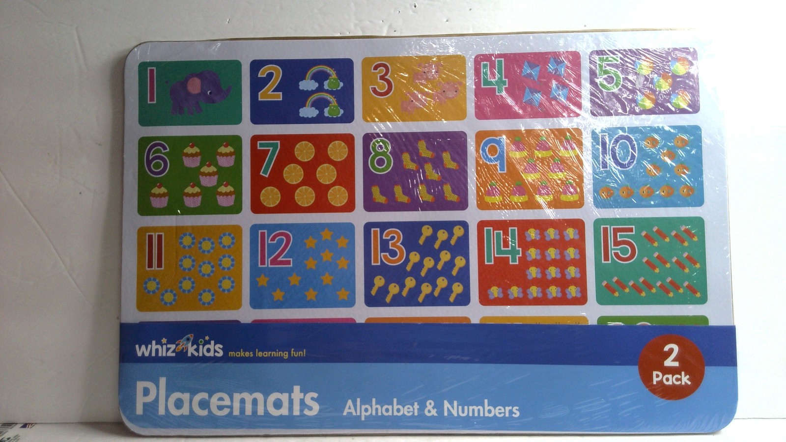 Whiz Kids Placemats Alphabet & Numbers 2 Pack Educational Kids Learning Set New