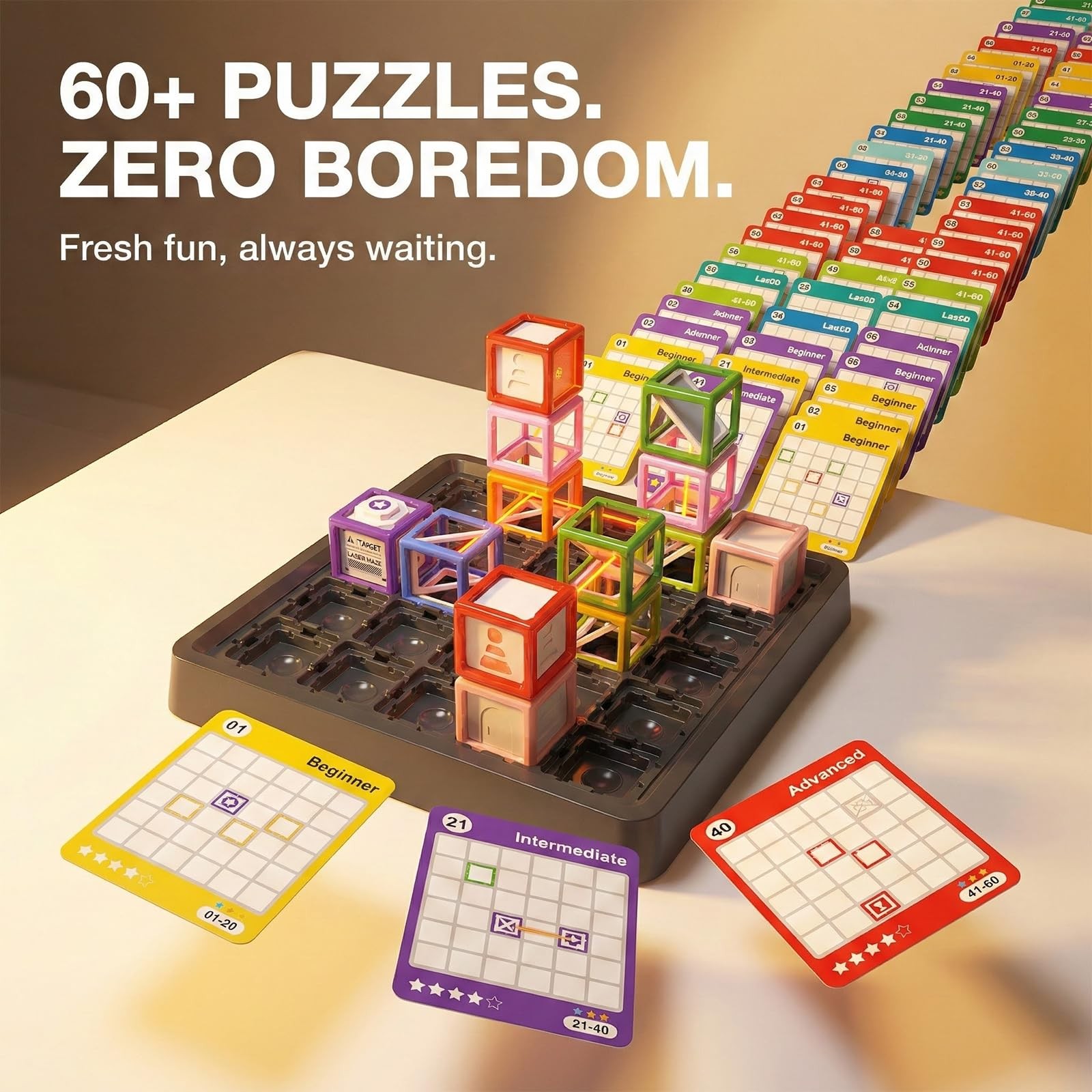 2026 New Laser Maze Reasoning Game, STEM Toys for Ages 8-13 with 60+ Challeng…
