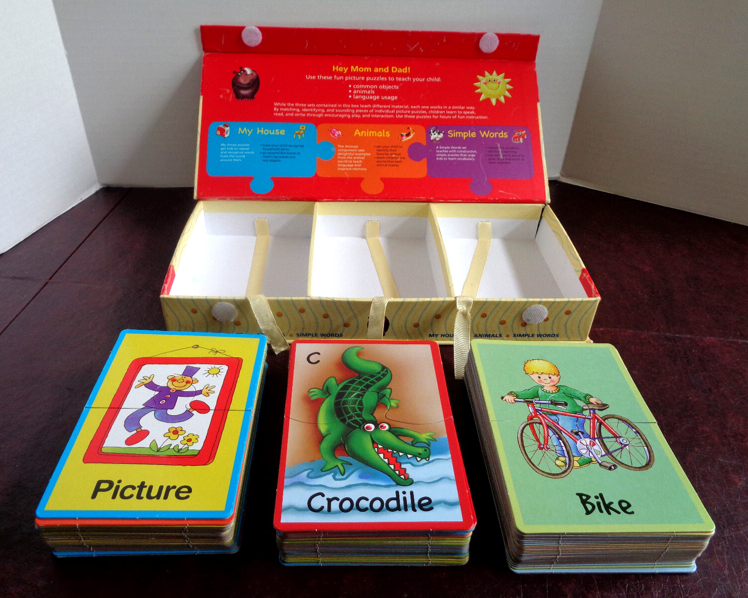 FIRST WORDS Puzzle Set~House-Animals-Simple Words Early Childhood Development