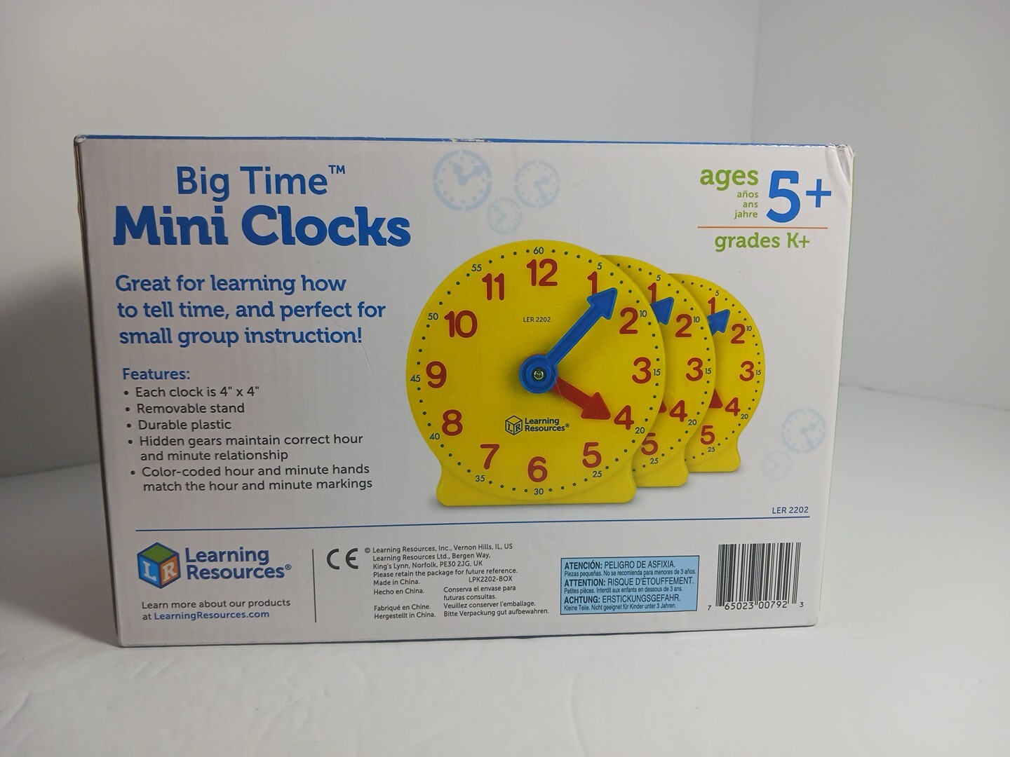 Learning Resources Big Time Clocks 4 Inches Homeschool Kindergarten