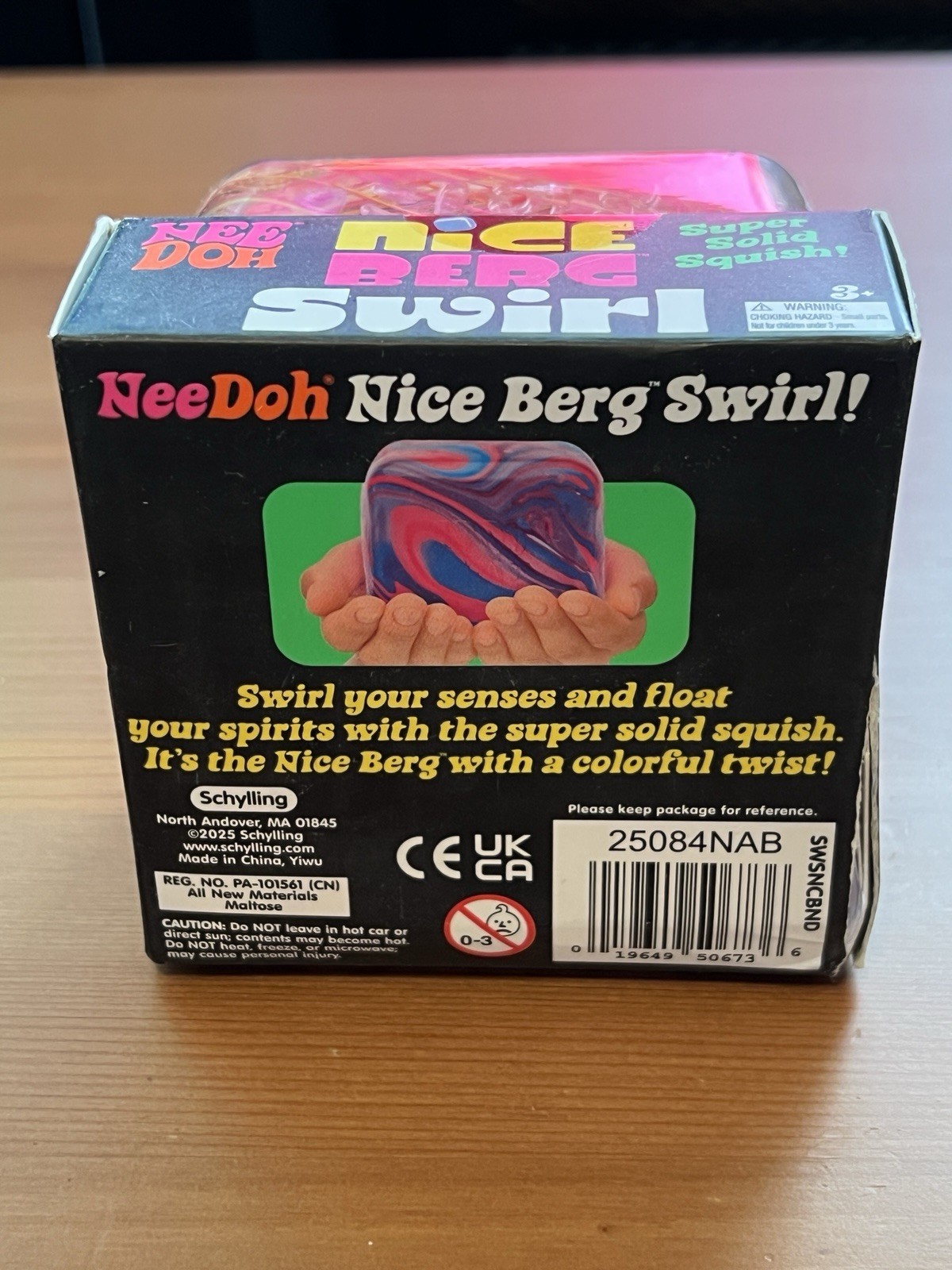 NeeDoh Nice Berg Swirl XL Giant Nee Doh Squishy Swirl Cube Orange Pink Yellow