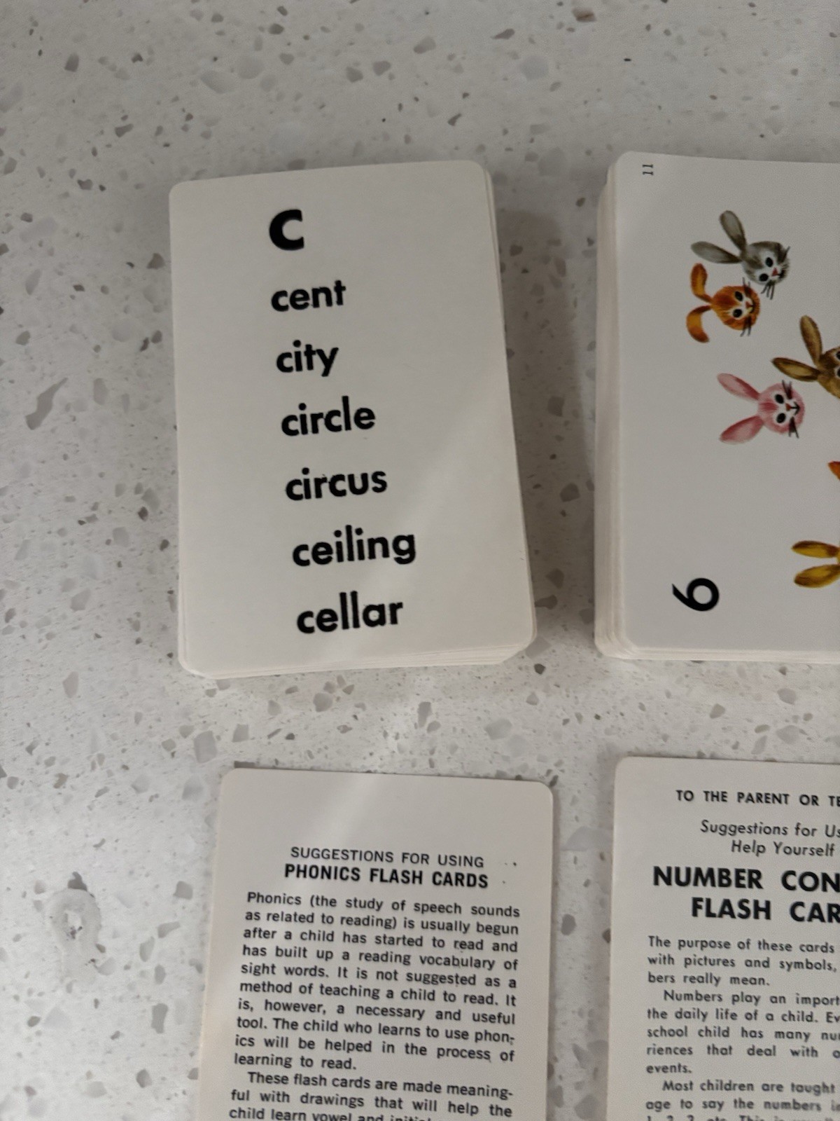 Vintage Whitman Phonics Flashcards & Card Games w/ Plastic Cases