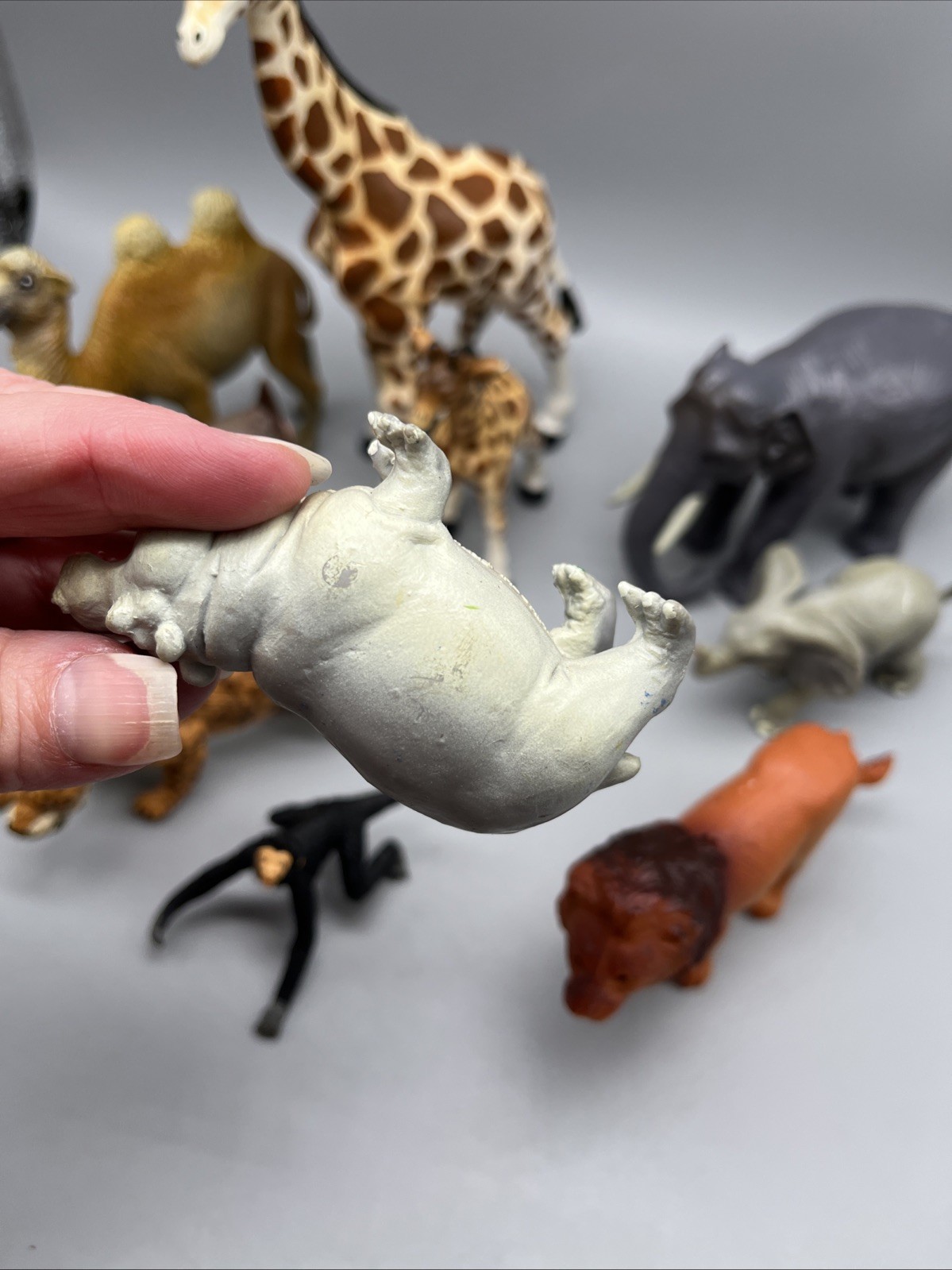 Lot of 10 Safari LTD, 1990s African Animals Plastic Lg Elephant by Terra-Babbet
