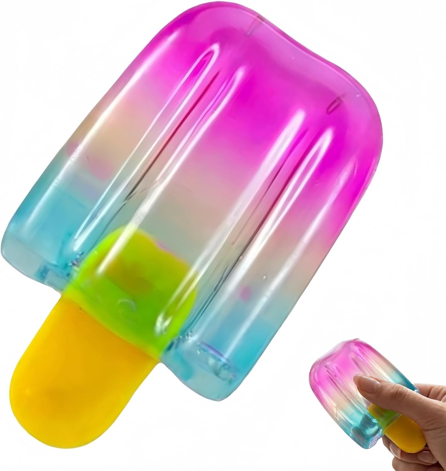 Viral Tik Tok Squeezy Ice Cream Popsicle Squishy Toy, Stress Relief Sensory Fun