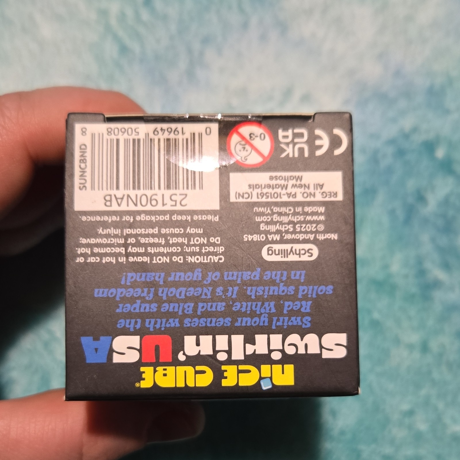 NeeDoh Nice Cube Swirlin’ USA Super Solid Squish Sensory Toy 3+ rare limited run