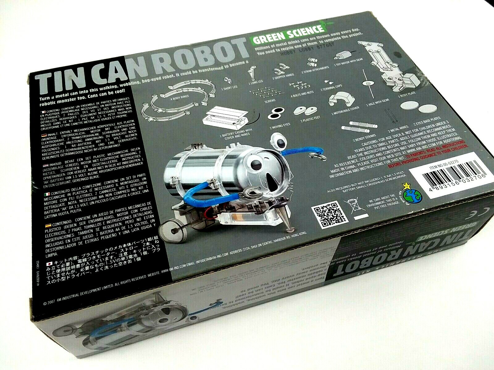 4M Tin Can Robot Science Kit for Ages 8 and Older, Electronic Learning Toys