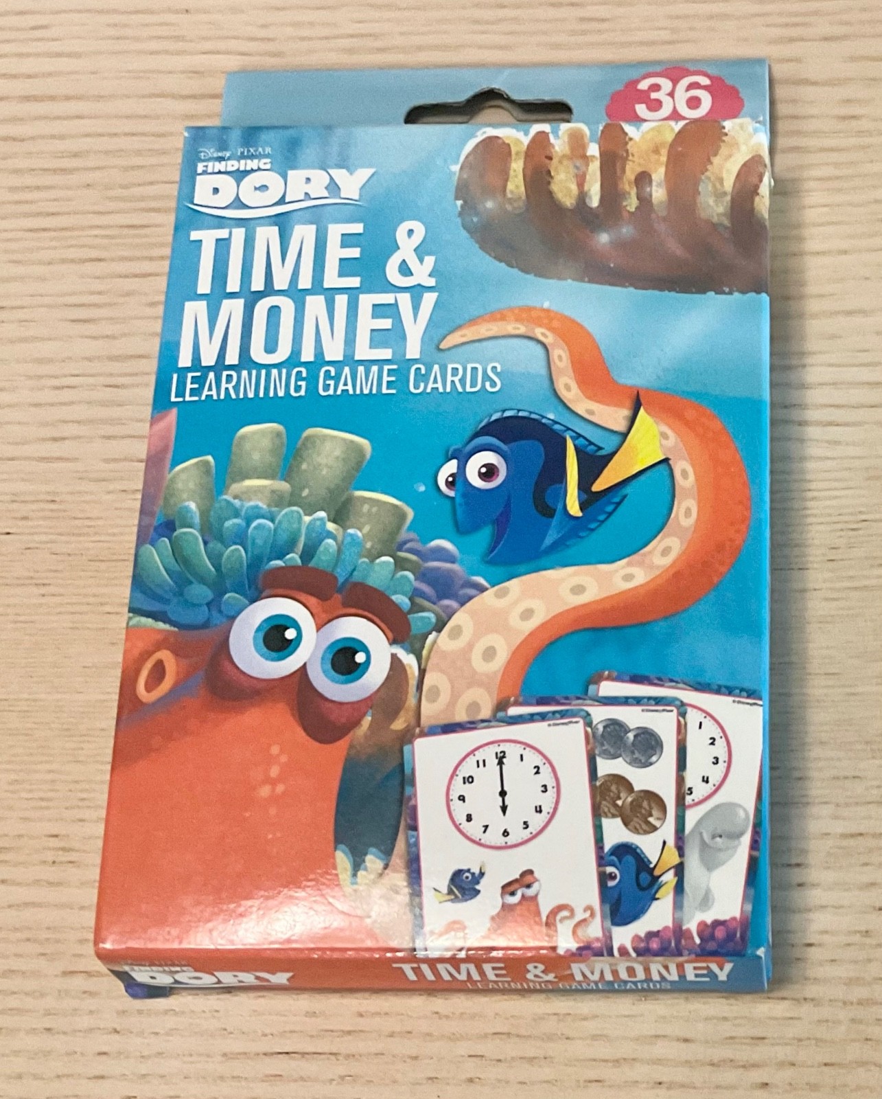 Rare HTF Disney Finding Dory Nemo Time & Money Learning Game Cards 36 Flashcard