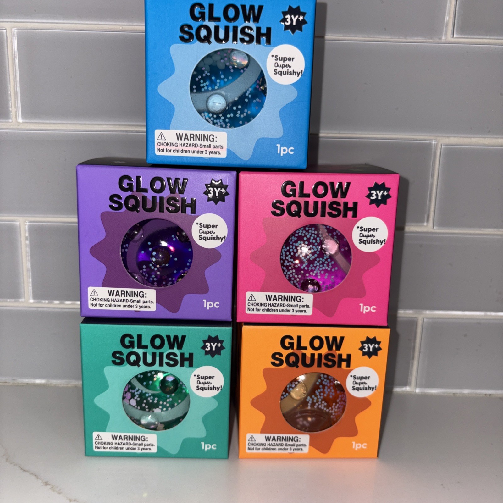 J’Adore Glow Squish Squishy Squeeze Toy Balls New Viral Age 3+ Lot of 5