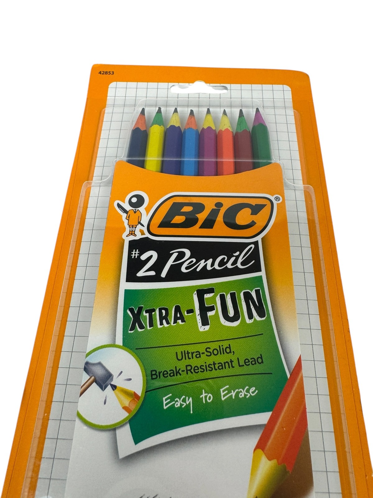 BIC #2 Pencil XTRA-FUN Pencils 8-Count Pack (Lot of 2) Break-Resistant Lead