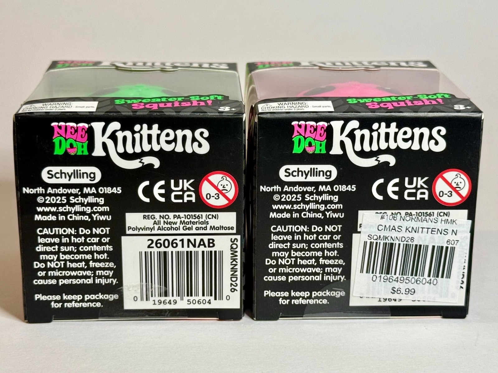 UNRELEASED NeeDoh Christmas Knittens 🎄 Set of 2 Pink & Green 🔥🔥 ULTRA RARE