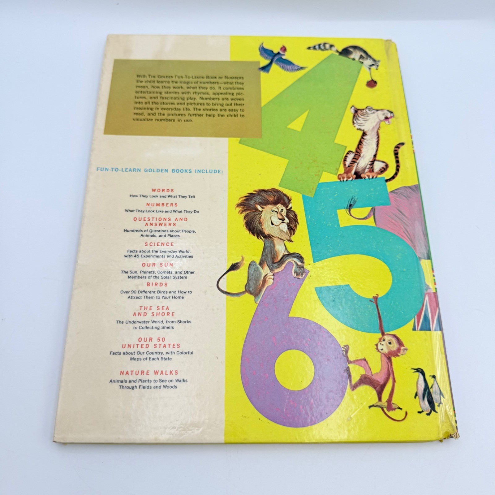 Vintage 1961 Numbers Golden Fun-To-Learn Book Hardcover Golden Press 10585