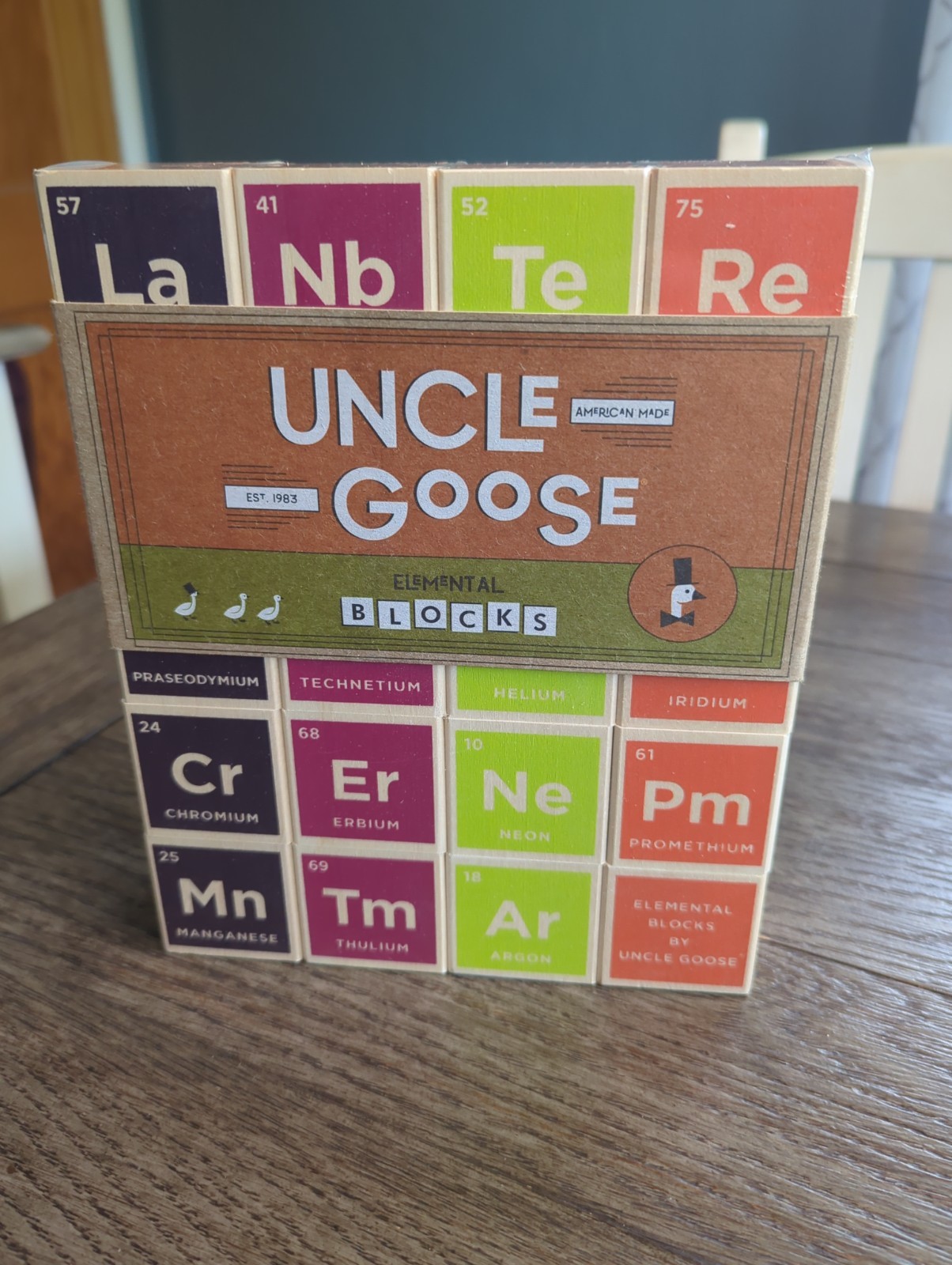 Uncle Goose Periodic Table Elemental WOOD BLOCKS Set of 20 Multicolor NEW