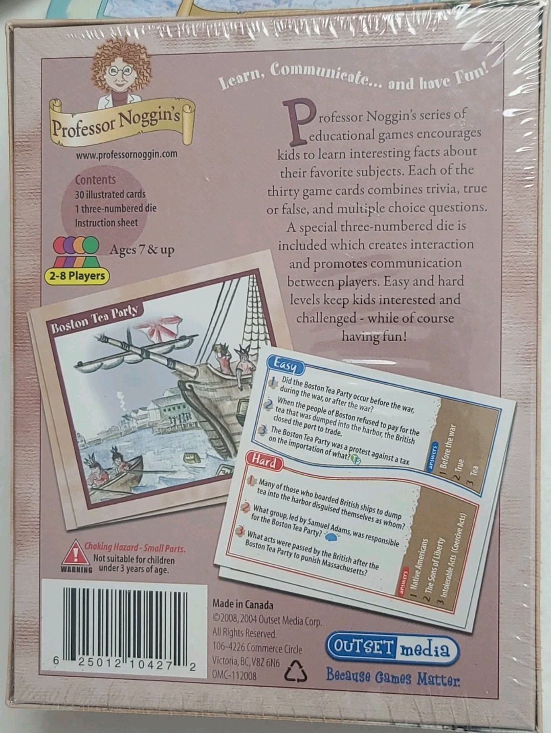Professor Noggin’s American Revolution Educational Card Game FACTORY SEALED