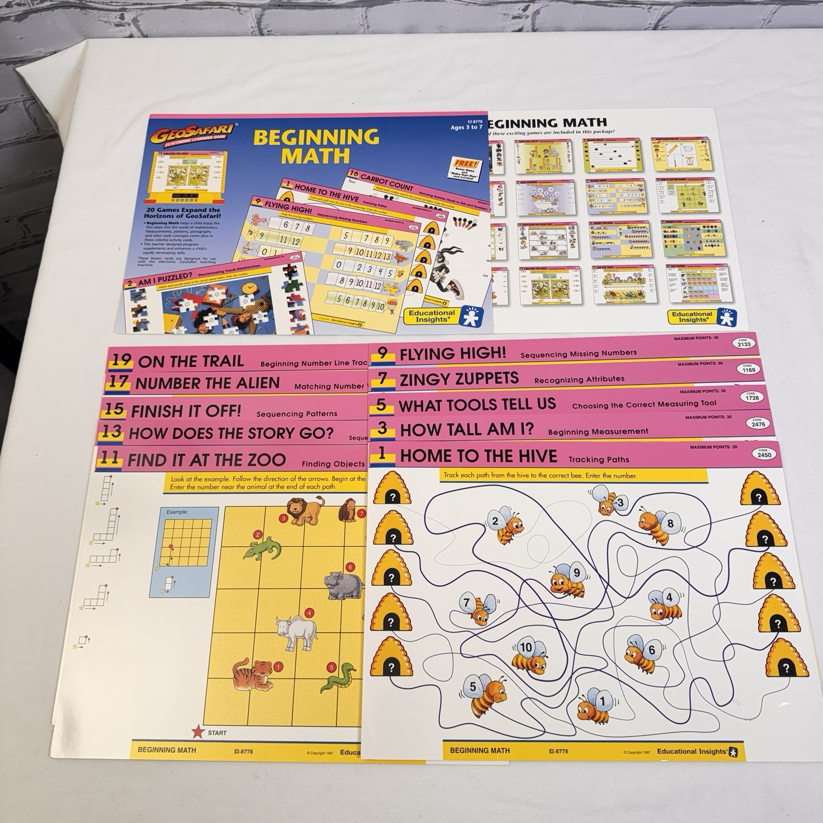 Vintage GEOSAFARI Electronic Learning Game Card Sets Science Math Words Learning