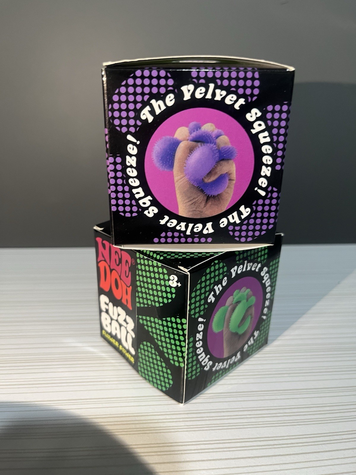 Schylling Nee Doh Fuzz Ball Flower Power, Green/Purple, Age 3-4