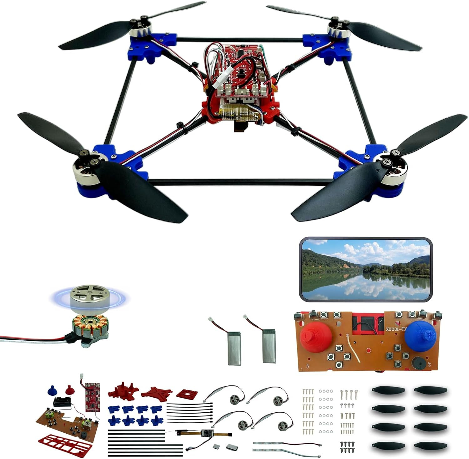 Quadrotor Drone DIY Kit: a Unique STEM Project with Brushless Motor, Optical Flo