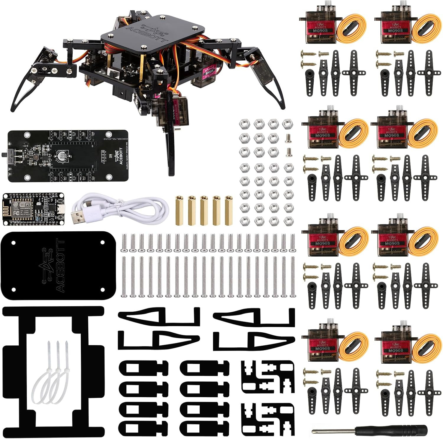 ESP8266 Spider Robot Kit – STEM Fun for Teens & Adults, App Controlled Toy