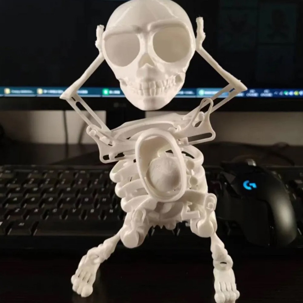 3D Dancing Skeleton Toy Clockwork Spring Self Moving Swinging Skull Bobblehead