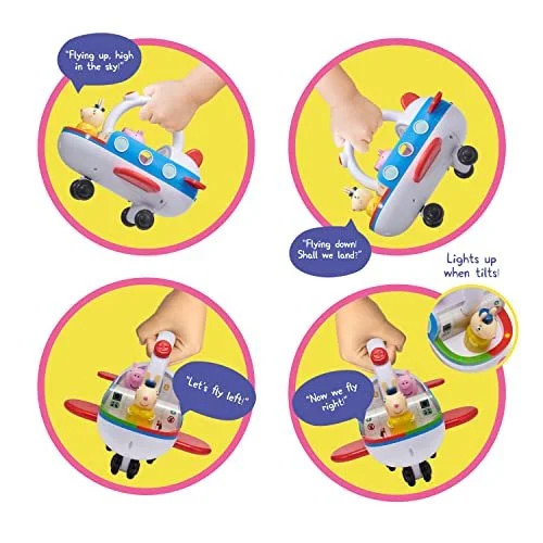 WOW! STUFF Peppa Pig Toys Clever Plane Pre-School Learning Interactive Toy